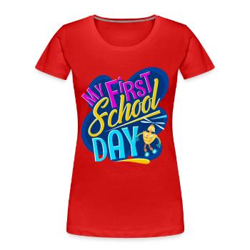 Einschulung Schulkind - Frauen Premium Bio T-Shirt - Rot - Vorne - Mia (176cm)