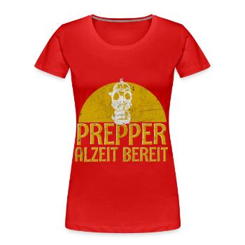 Prepper - Frauen Premium Bio T-Shirt - Rot - Vorne - Mia (176cm)