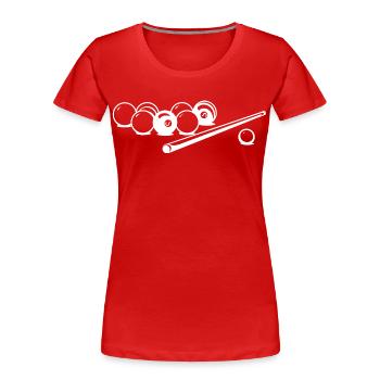 Dessin de boules de billard - T-shirt bio Premium Femme - rouge - Devant - Mia (176cm)