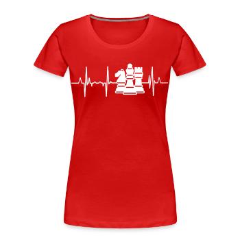 Schach Herzklopfen - Frauen Premium Bio T-Shirt - Rot - Vorne - Mia (176cm)