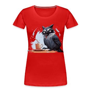 Der Koffein-Eindringling - Frauen Premium Bio T-Shirt - Rot - Vorne - Mia (176cm)