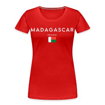 Madagascar flag, Malagasy pride - Women's Premium Organic T-Shirt - red - Front - Mia (176cm)