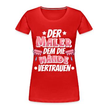 Maler - Frauen Premium Bio T-Shirt - Rot - Vorne - Mia (176cm)