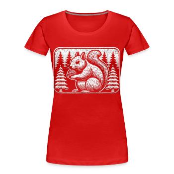 Eichhörnchen - Frauen Premium Bio T-Shirt - Rot - Vorne - Mia (176cm)