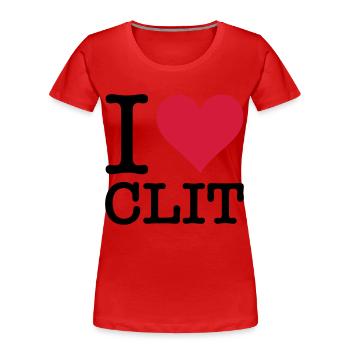 Ich liebe Klitoris - Frauen Premium Bio T-Shirt - Rot - Vorne - Mia (176cm)