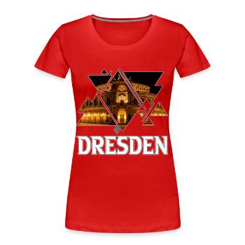 Dresden Deutschland Stadt Skyline Heimat Liebe - Frauen Premium Bio T-Shirt - Rot - Vorne - Mia (176cm)