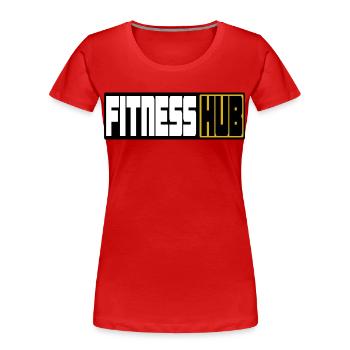 Hub de remise en forme - T-shirt bio Premium Femme - rouge - Devant - Mia (176cm)