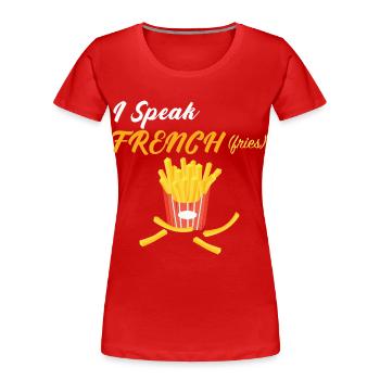 French fries - T-shirt bio Premium Femme - rouge - Devant - Mia (176cm)