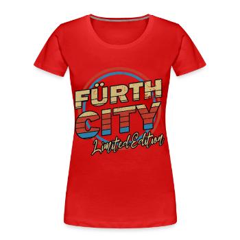 Fürth Germany City Font 80s style - Women's Premium Organic T-Shirt - red - Front - Mia (176cm)