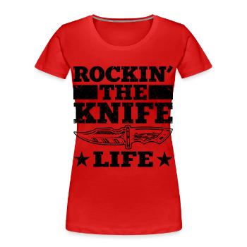 Collecteur de couteaux - T-shirt bio Premium Femme - rouge - Devant - Mia (176cm)