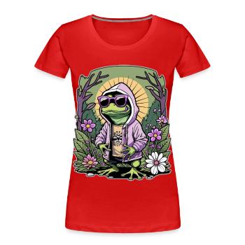Rapper frog - Women's Premium Organic T-Shirt - red - Front - Mia (176cm)