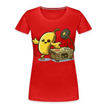 Banana Beats - T-shirt bio Premium Femme - rouge - Devant - Mia (176cm)