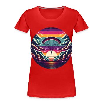 Fallschirmspringer Fallschirmspringen - Frauen Premium Bio T-Shirt - Rot - Vorne - Mia (176cm)