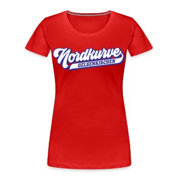 Nordkurve Gelsenkirchen | Farbe änderbar - Frauen Premium Bio T-Shirt - Rot - Vorne - Mia (176cm)
