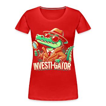 Investi-Gator - Lustiges Alligator Detektiv Design - Frauen Premium Bio T-Shirt - Rot - Vorne - Mia (176cm)