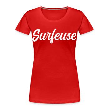 Wellenreiter - Frauen Premium Bio T-Shirt - Rot - Vorne - Mia (176cm)