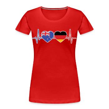 New Zealand Germany New Zealander German - Women's Premium Organic T-Shirt - red - Front - Mia (176cm)