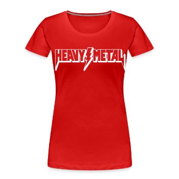 Heavy Metal Logo - Frauen Premium Bio T-Shirt - Rot - Vorne - Mia (176cm)