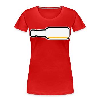 Bouteille de bière vide (Symbole bière bière / 3C) - T-shirt bio Premium Femme - rouge - Devant - Mia (176cm)