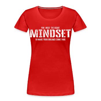 Mentalité - T-shirt bio Premium Femme - rouge - Devant - Mia (176cm)