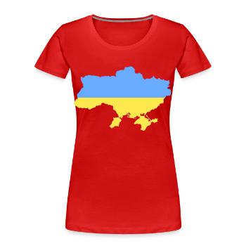 ukraine - Women's Premium Organic T-Shirt - red - Front - Mia (176cm)