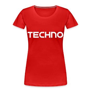 techno - Frauen Premium Bio T-Shirt - Rot - Vorne - Mia (176cm)