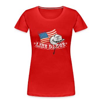 linedance - Frauen Premium Bio T-Shirt - Rot - Vorne - Mia (176cm)