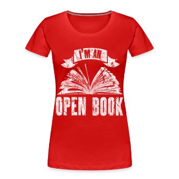 Bücher - Frauen Premium Bio T-Shirt - Rot - Vorne - Mia (176cm)