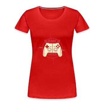 gamer - Women's Premium Organic T-Shirt - red - Front - Mia (176cm)