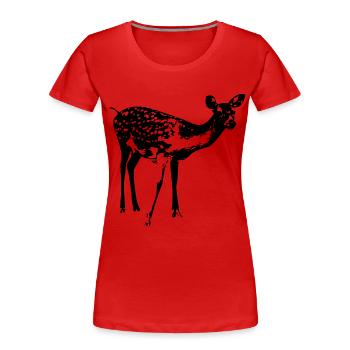 Reh Rehe Rehbock - Frauen Premium Bio T-Shirt - Rot - Vorne - Mia (176cm)