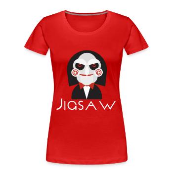 Jigsaw as Doll - Puzzle als Puppe - Frauen Premium Bio T-Shirt - Rot - Vorne - Mia (176cm)