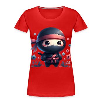 Ninja - Frauen Premium Bio T-Shirt - Rot - Vorne - Mia (176cm)