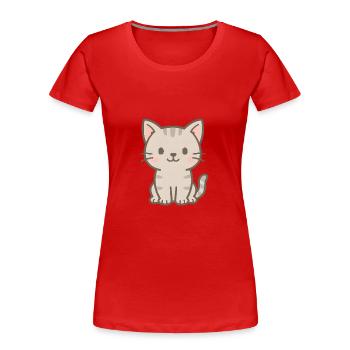 Mignon bébé chat - T-shirt bio Premium Femme - rouge - Devant - Mia (176cm)