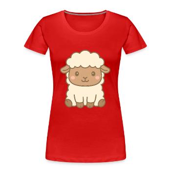 Mignon bébé mouton - T-shirt bio Premium Femme - rouge - Devant - Mia (176cm)