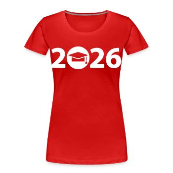 Remise des diplômes 2026, Abi 2026, remise des diplômes 2026 - T-shirt bio Premium Femme - rouge - Devant - Mia (176cm)