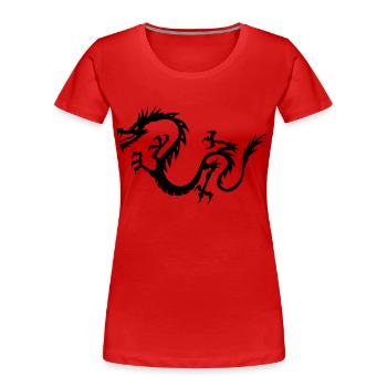 Chinese Dragon - Women's Premium Organic T-Shirt - red - Front - Mia (176cm)