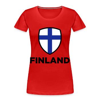Drapeau national de la Finlande - T-shirt bio Premium Femme - rouge - Devant - Mia (176cm)