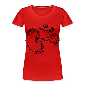 Om Ornament - Women's Premium Organic T-Shirt - red - Front - Mia (176cm)