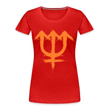 Astronomisches Symbol Planetensymbol Neptun - Frauen Premium Bio T-Shirt - Rot - Vorne - Mia (176cm)