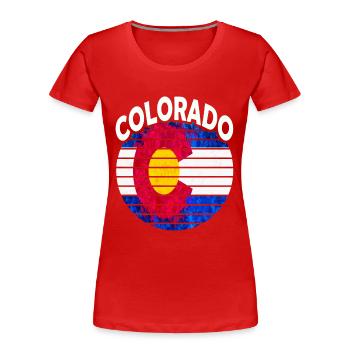 Colorado Retro Vintage Colorado Transplant - T-shirt bio Premium Femme - rouge - Devant - Mia (176cm)