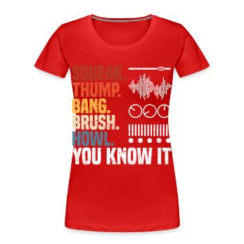 Tontechniker Geschenke | Toningenieur Deejay DJ - Frauen Premium Bio T-Shirt - Rot - Vorne - Mia (176cm)