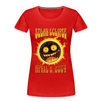 Solar Eclipse April 8 2024 Totale Sonnenfinsternis - Frauen Premium Bio T-Shirt - Rot - Vorne - Mia (176cm)