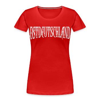 Allemagne de l’Est Ossis Allemagne de l’Est - T-shirt bio Premium Femme - rouge - Devant - Mia (176cm)