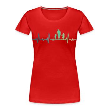 Father and daughter - father and son, dad, son and daughter - Women's Premium Organic T-Shirt - red - Front - Mia (176cm)