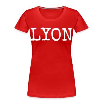Lyon - T-shirt bio Premium Femme - rouge - Devant - Mia (176cm)