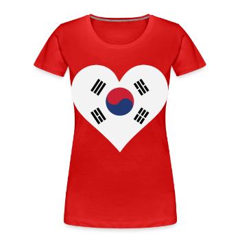 Ich Liebe Südkorea - Frauen Premium Bio T-Shirt - Rot - Vorne - Mia (176cm)