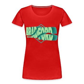 Bradford Angleterre UK City Police 3D Skyline - T-shirt bio Premium Femme - rouge - Devant - Mia (176cm)
