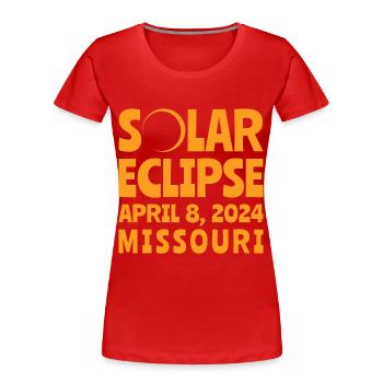 Sonnenfinsternis 2024 Missouri - Frauen Premium Bio T-Shirt - Rot - Vorne - Mia (176cm)