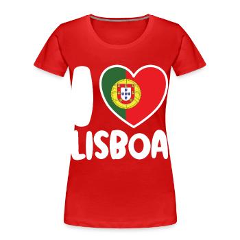 Lisbon Love Portuguese Heart Design - Women's Premium Organic T-Shirt - red - Front - Mia (176cm)