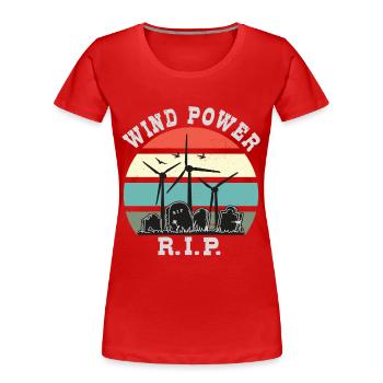 Windkraft RIP, Nein zu Windenergie - Frauen Premium Bio T-Shirt - Rot - Vorne - Mia (176cm)